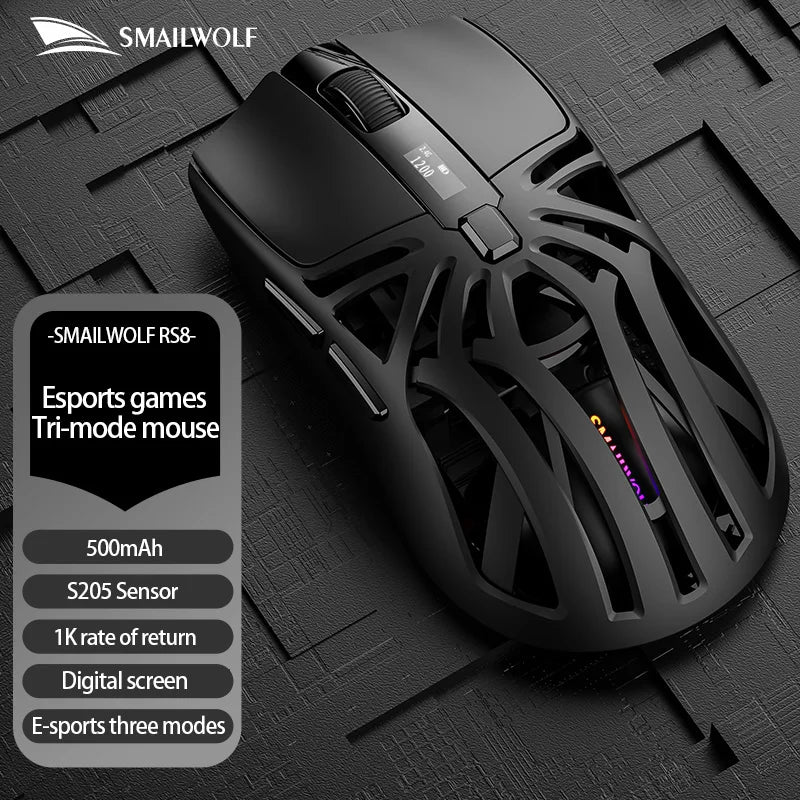 Black S205 Color Wireless Gaming Mouse For Big Hands – Bluetooth 3-Mode