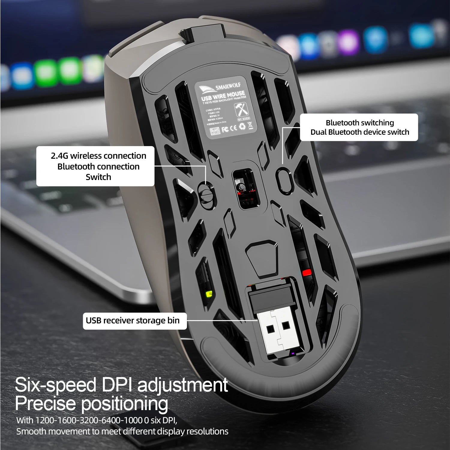Wireless Gaming Mouse For Big Hands – Bluetooth 3-Mode